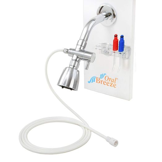 Oral Breeze ShowerBreeze Water Jet Dental Irrigator, Easy Shower Installation, Treats Gum Disease Naturally, Use 15 Seconds Daily
