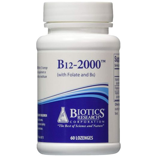 Biotics Research B12 Lozenges- Vitamin B6 and B12 2000 Lozenges with Folate - 60 Lozenges