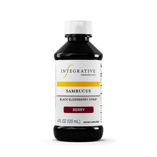Integrative Therapeutics - Sambucus - Black Elderberry Syrup - Immune System Support Supplement - Berry Flavor - 4 fl oz