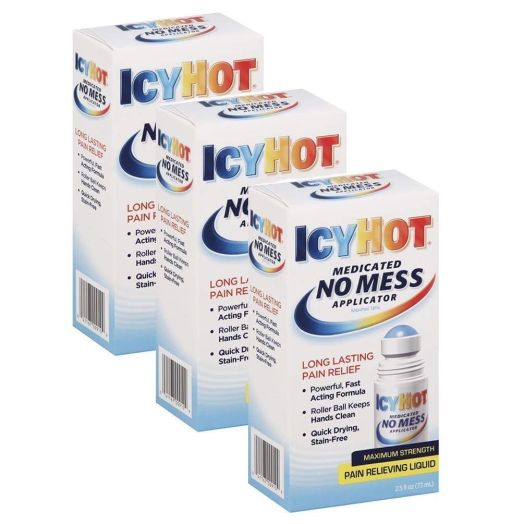 Icy Hot Medicated No Mess Applicator Max-Strength 2.5 Ounce (73ml) (3 Pack)