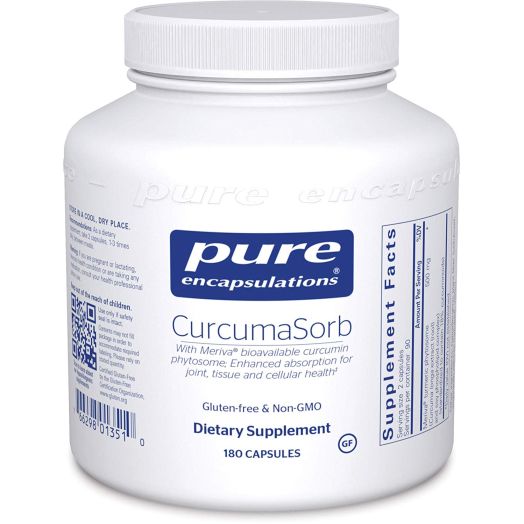 Pure Encapsulations - CurcumaSorb - with Meriva Bioavailable Curcumin Phytosome - 180 Capsules