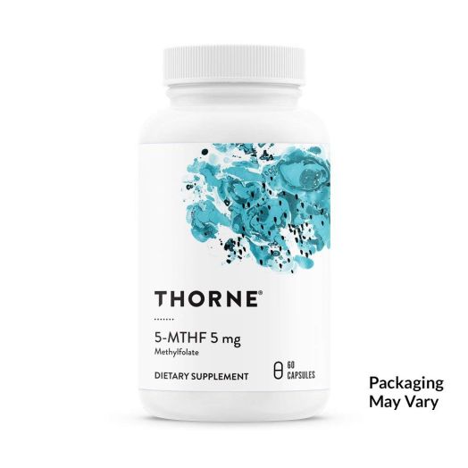 Thorne Research - 5-MTHF 5 mg Folate - Active Vitamin B9 Folate Supplement - 60 Capsules