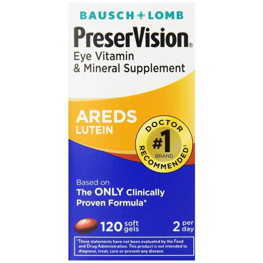 PreserVision AREDS Lutein Eye Vitamin and Mineral Supplement, Beta-Carotene Free, Soft Gels, 120 ct