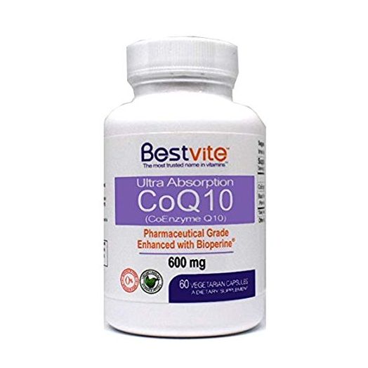 Coenzyme CoQ10 600mg with Bioperine (60 Vegetarian Capsules) Naturally Fermented - No Fillers - No Stearates