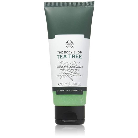 The Body Shop Tea Tree Squeaky-Clean Exfoliating Face Scrub, 3.3 Fl Oz (Vegan)