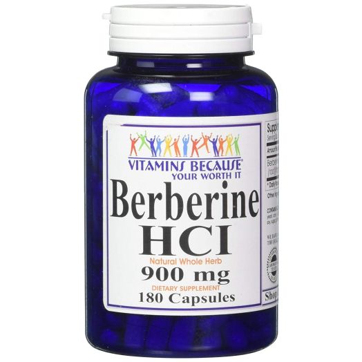 Pure and High Potency Berberine; 900mg Per Serving; 180 Capsules