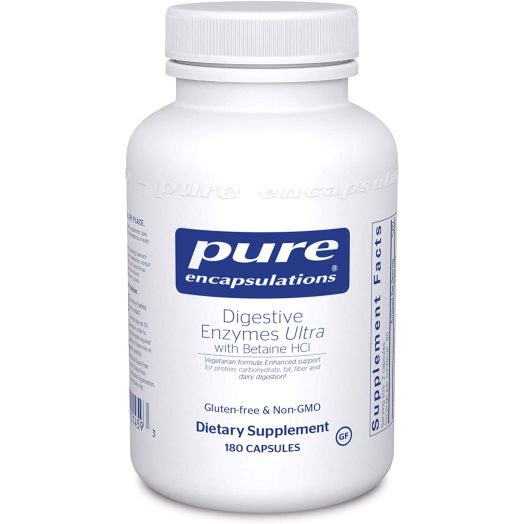 Pure Encapsulations - Digestive Enzymes Ultra with Betaine HCl - Comprehensive Blend of Vegetarian Digestive Enzymes with Betaine HCl - 180 Capsules