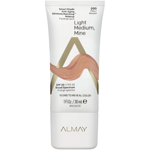 Almay Smart Shade Anti-Aging Skintone Matching Makeup, Light Medium, Mine, 1 Fl. Oz. foundation (200)