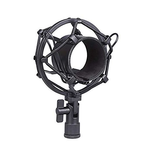 Koolertron Universal 50MM Microphone Shock Mount For 48MM-54mm Diameter Condenser Mic (Black)