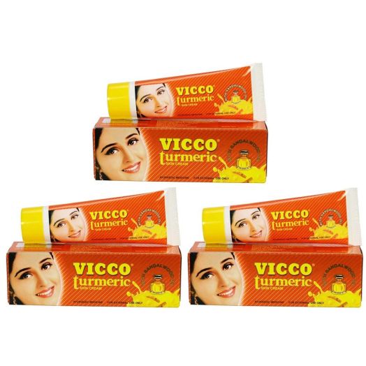 Vicco Turmeric Vanishing Cream (With Sandalwood Oil) Pack of 3 *50gm