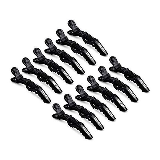 Hair Tamer Croc Hair Styling Clips, Black, 12 Pack