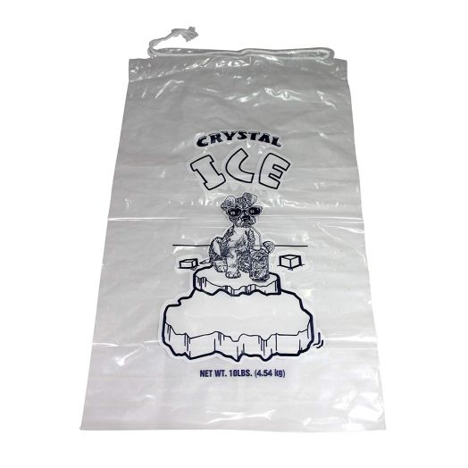 Plastic Ice Bags With Draw String Closure - Pack of 100