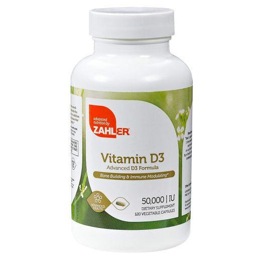 Zahler Vitamin D3 50,000IU, An All-Natural Supplement Supporting Bone Muscle Teeth and Immune System, Advanced Formula Targeting Vitamin D Deficiencies, Certified Kosher, 120 Capsulses