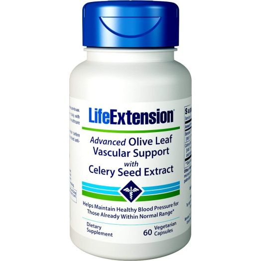 Life Extension Advanced Olive Leaf Vascular Support with Celery Seed Extract, 60 Vegetarian Capsules