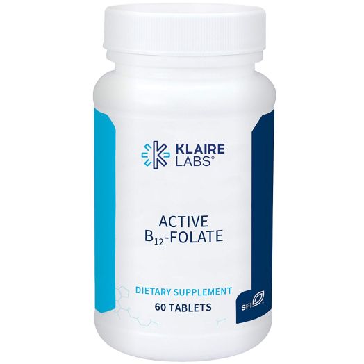 Klaire Labs Active B12-Folate Lozenges - High Potency Methylcobalamin and Metafolin, 60 Dissolvable Tablets