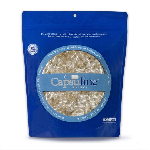 Clear Size 000 Empty Gelatin Capsules by Capsuline - 1000 Count