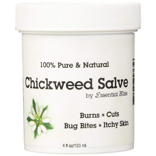 Chickweed Salve 4 OZ * 100% Pure * All Natural Organic No Additives * Soothing Anti Itch Cream * Provides Relief from Dry Skin Eczema Shingles* Soothes Burns Cuts Bug Bites