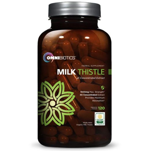 Organic Milk Thistle Capsules, 1500mg 4X Concentrated Extract is the Strongest Milk Thistle Supplement Available. Silymarin is Great for Liver Cleanse and Detox! 120 Vegetarian Capsules