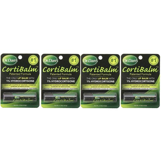 Dr. Dans Cortibalm Lip Balm for Chapped Lips, 4 Count