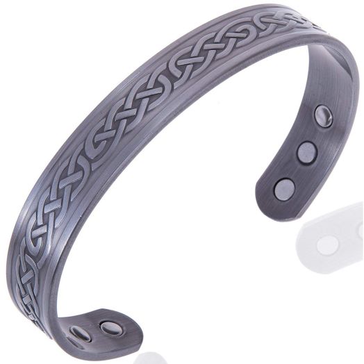 Earth Therapy Stylish Masculine Pewter Copper Magnetic Bracelet for Arthritis and Joint Pain Management, 1.6 Ounce