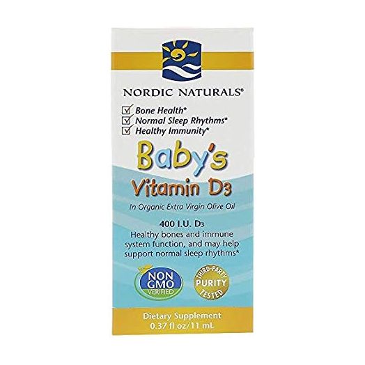 Nordic Naturals Baby's Vitamin D3 - Vitamin D From Natural Cholecalciferol Helps Calcium Absorption To Support Healthy Teeth, Bone Development, Immune System and Brain Function,(0.37 oz) 11 ml