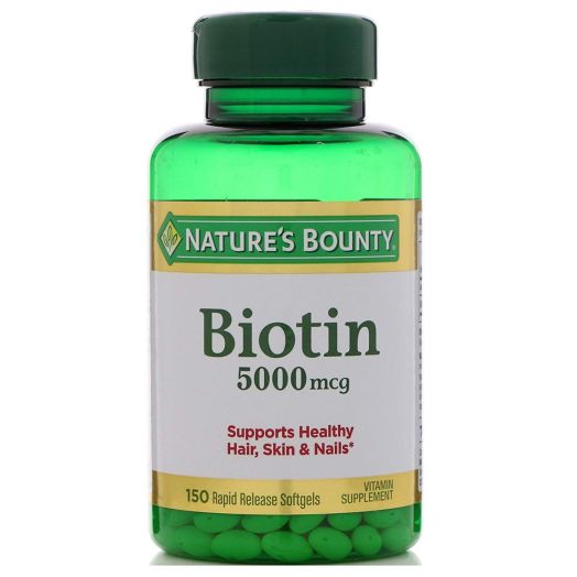 Set of 2 Nature's Bounty Biotin 5000 mcg, 150 Softgels