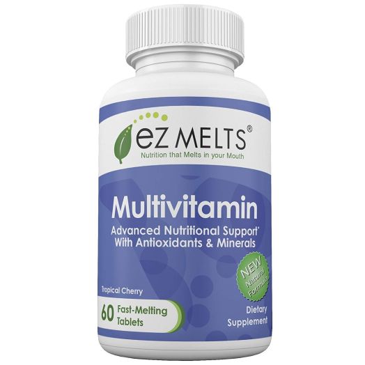 EZ Melts Multivitamin, Sublingual Vitamins, Vegetarian, Zero Sugar, Natural Cherry Flavor, 60 Fast Dissolve Tablets