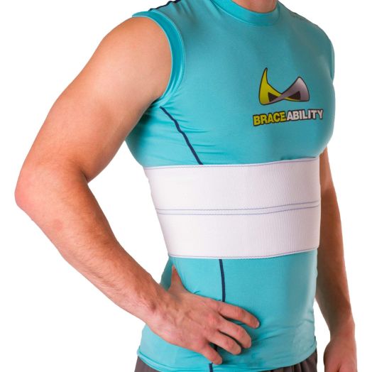 BraceAbility Broken Rib Brace | Elastic Chest Wrap Belt for Cracked, Fractured or Dislocated Ribs Protection, Compression and Support (Male - Fits 24"-60" Chest)