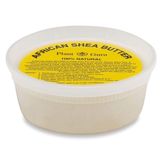 Plant Guru African Shea Butter Raw Unrefined Grade A 100% Pure Natural Ivory/White 8 oz. DIY Body Butters, Lotion, Cream, lip Balm and Soap Making Supplies, Eczema and Psoriasis Aid, Stretch Marks