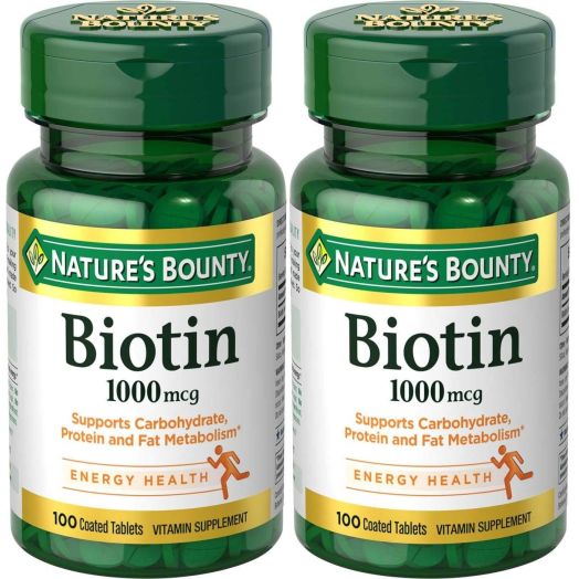 Nature's Bounty Biotin 1000 mcg, 100 Count (2 pack)