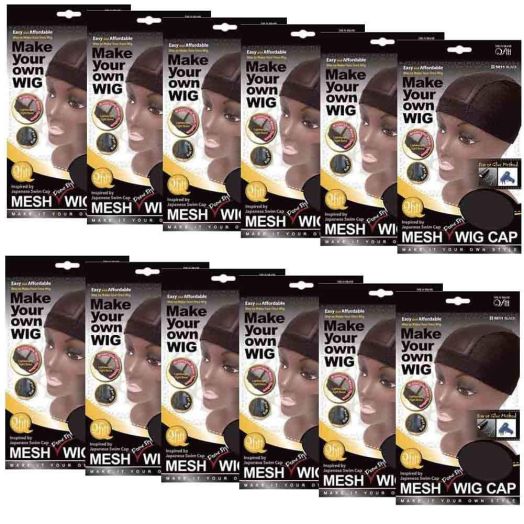 (12 Pack) Qfitt - Mesh Dome Style Wig Cap #5011