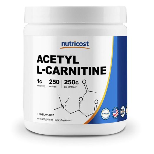 Nutricost Acetyl L-Carnitine (ALCAR) 250 Grams- 1G Per Serving - 250 Servings - Highest Quality Pure Acetyl L-Carnitine Powder