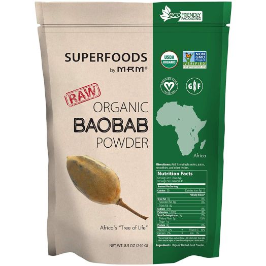 MRM - Raw Organic Baobab Fruit Powder, Non-GMO Project Verified, Vegan and Gluten-Free (8.5 Ounce)