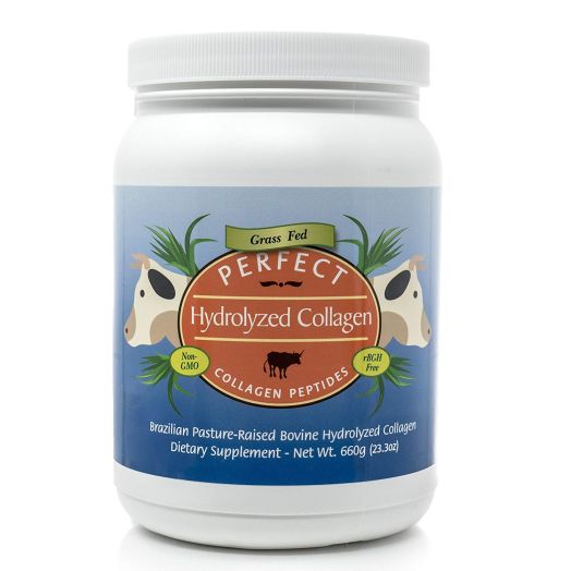 Perfect Hydrolyzed Collagen Peptides, from 100% Grass-Fed Brazilian Pasture Raised Cows, Large 660 Gram Container of Collagen Hydrolysate Powder, Highest Bioavailability