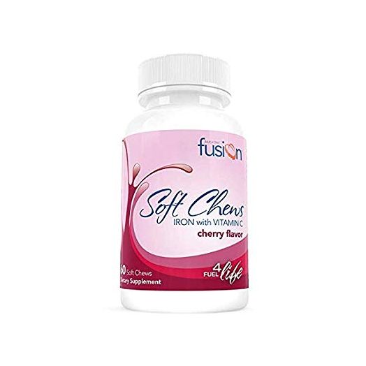 Bariatric Fusion Iron Soft Chew with Vitamin C for Gastric Bypass and Sleeve Gastrectomy, 60 Count
