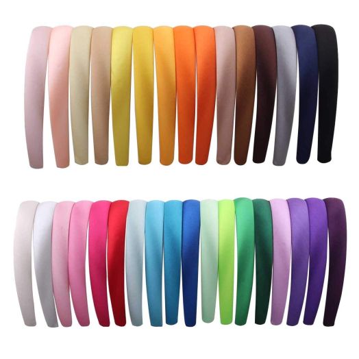 2CM/1.2CM Satin Covered Alice Hair Band Ribbon Headband For Girls DIY Craft