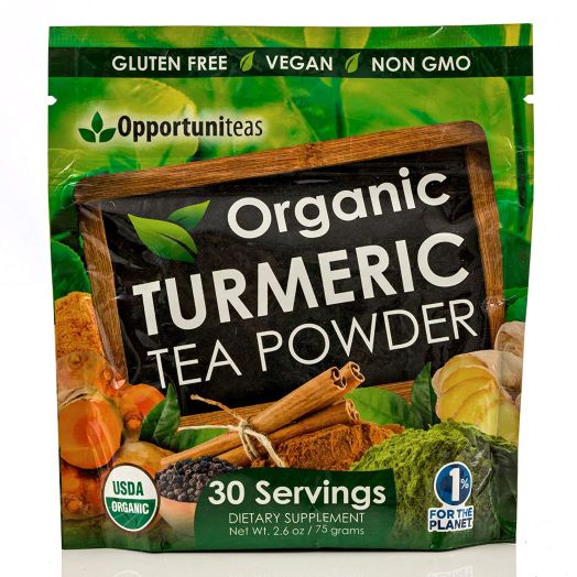 Organic Turmeric Tea Powder - Matcha Green Tea, Turmeric, Cinnamon, Ginger, Black Pepper - Natural Joint Support Supplement For Juice, Smoothie and Drinks - Vegan, Non-GMO and Gluten Free - 30 Servings