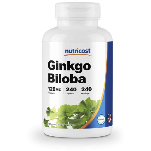 Nutricost Ginkgo Biloba 120mg, 240 Capsules - Extra Strength Ginkgo Biloba Extract - Gluten Free and Non-GMO