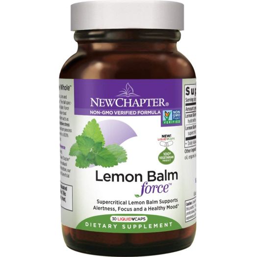 New Chapter Lemon Balm Force with Supercritical Lemon Balm for Mood Support + Immune Support + Non-GMO Ingredients - 30 ct Vegetarian Capsules