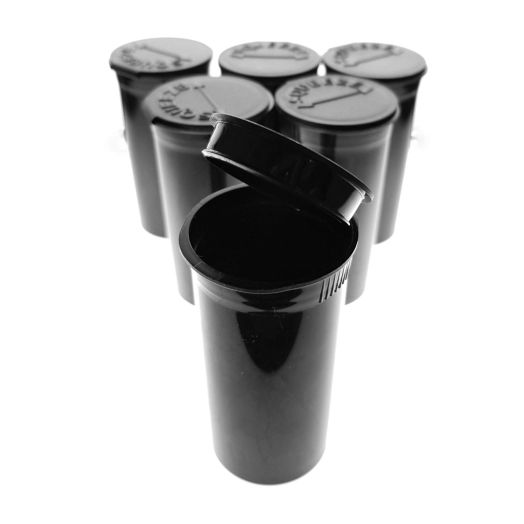 50 Pack of Black 13 Dram Pop Top Bottle Rx Vial Medical Grade  Pill Box Herb Container