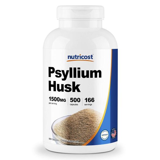 Nutricost Psyllium Husk 500mg, 500 Capsules - 1500mg Per Serving, Non-GMO and Gluten Free