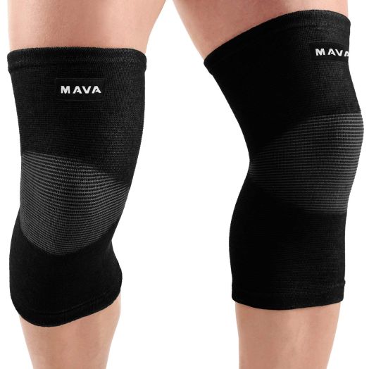 Mava Sports Knee Support Sleeves (Pair) for Joint Pain and Arthritis Relief, Improved Circulation Compression  Effective Support for Running, Jogging,Workout, Walking and Recovery