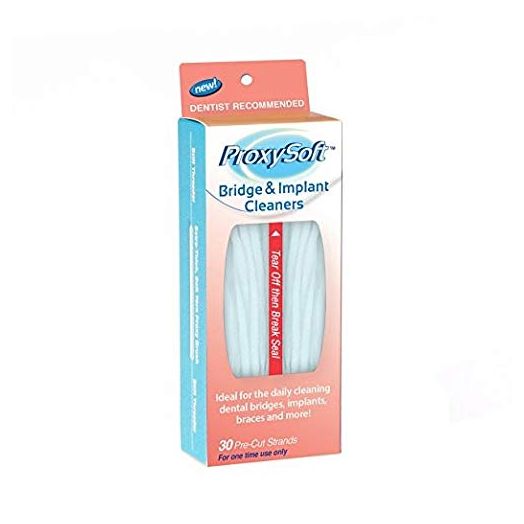 Dental Floss for Bridges and Dental Implants, 5 Packs - Floss Threaders for Bridges and Implants with Extra-Thick Proxy Brush for Optimal Oral Hygiene - Bridge and Implant Cleaners by ProxySoft