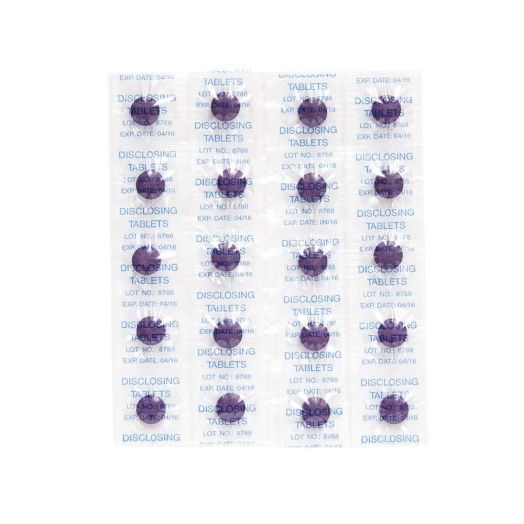 Two Tone Chewable Disclosing Tablets Shows Plaque On Teeth - 80 Count
