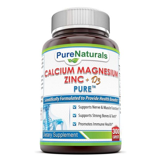 Pure Naturals Calcium Magnesium Zinc Dietary Supplement, 300 Count
