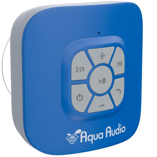 Gideon AquaAudio Cubo Portable Waterproof Bluetooth Speaker with Suction Cup for Showers, Car, etc. - Pairs with All Bluetooth Devices + Siri Compatible - 10 Hours Playtime/Built-in Mic (Blue)