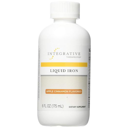 Integrative Therapeutics - Liquid Iron (Non Heme) - With Vitamin B12 and Folic Acid - Apple Cinnamon Flavor - 6 fl oz