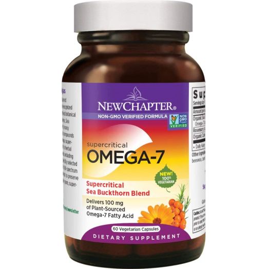 New Chapter Supercritical Omega 7 with Sea Buckthorn + Plant Sourced Fatty Acids + Omega 7 + Non-GMO Ingredients - 60 Vegetarian Capsule