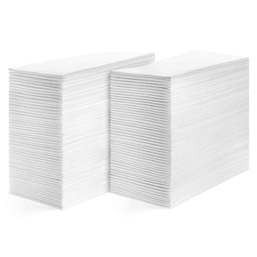 Linen Feel Guest Towels Disposable Cloth Like Paper Hand Napkins Soft, Absorbent, Paper Hand Towels for Kitchen, Bathroom, Parties, Weddings, Dinners or Events (White, 200 P)
