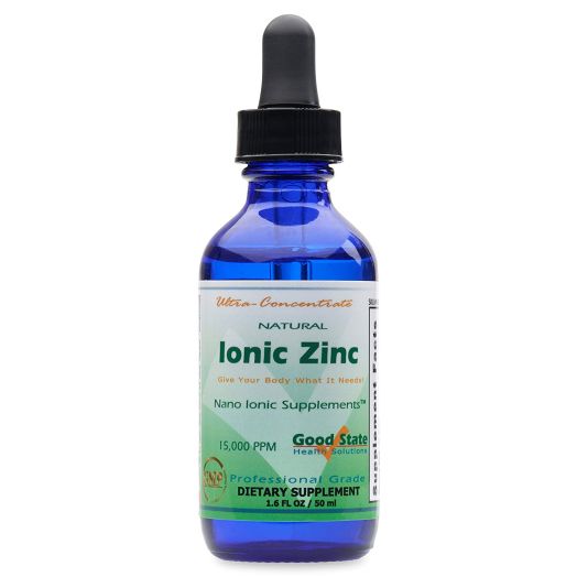 Good State Natural Ionic Zinc | Liquid Concentrate | Nano Sized Mineral Technology | Professional Grade Dietary Supplement | 1.6 fl oz(50 mL)